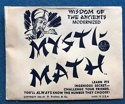 Vintage Magic Trick Mysti- Math Number Prediction Effect D. Robbins 1950 • $9.95