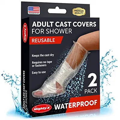 £11.95 • Buy Waterproof Cast Cover Leg Adult - 2 Pack – 100% Reusable Shower Foot Protector –