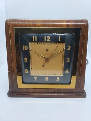 Antique 1938 TELECHRON Model 4F61  The Pharoah  Art Deco Wood Mantel Shelf Clock • $74.99