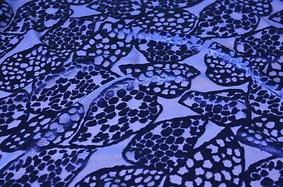 2.6 Yd/ Luxury Vintage Mulberry Silk Devore Velvet Fabric Uzbek Oriental Textile • $78