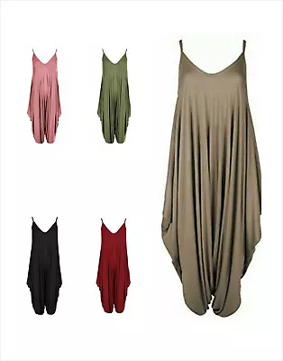£9 • Buy New Ladies Cami Lagenlook Romper Baggy Harem Jumpsuit Playsuit Dress Plus Size