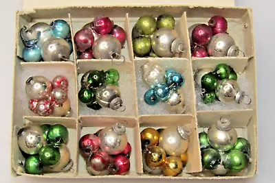 Lot Vintage Glass Feather Tree UFO CLUSTER Beaded Mini Christmas Ornaments Japan • $125