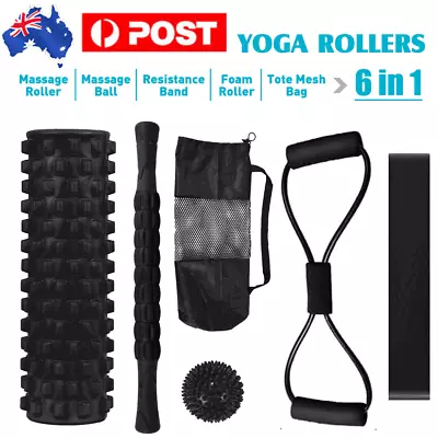 6pcs Foam Roller Set Yoga Massage Roller Muscle Roller Stick Spiky Massage Ball • $21.90