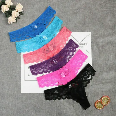 5 Pack Women Lace Panties Briefs Underwear Lingerie Knickers Thongs G-Strings US • $5.58