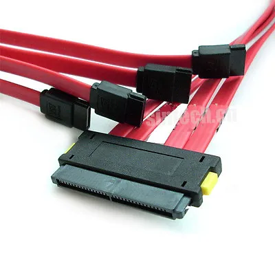 Sintech SCSI SAS SFF-8484 32Pin To 4-ports SATA 7Pin HDD Controller Cable 50cm • $12.99