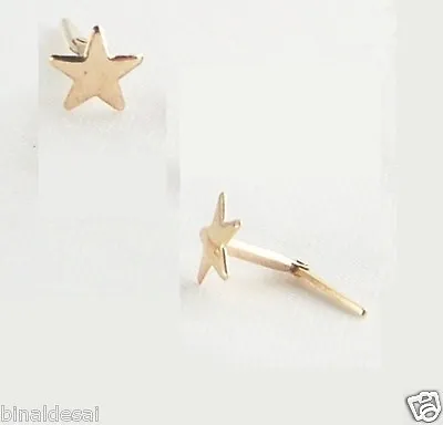 9ct Gold Andralok 5mm 5 Point Plain Star Nose Stud Wire PIN Girls Mum B'day GIFT • £9.50