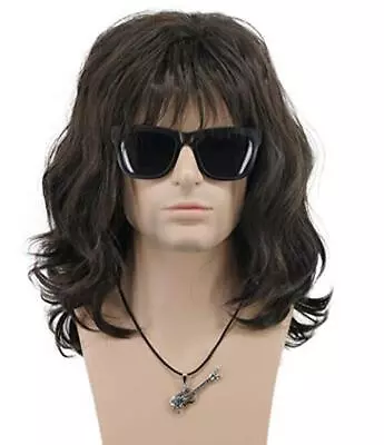 70s 80s Punk Rocker Party California Wig Men Women Long Wave Dark  • $29.58