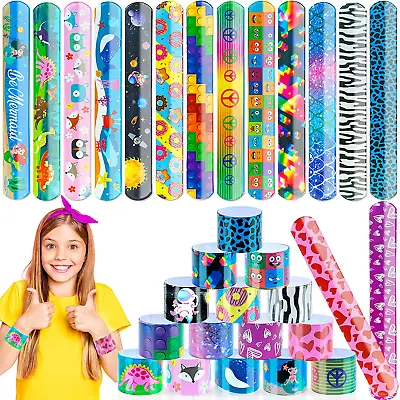 Slap Bracelets Kids Party Favors 48PCS Snap Bracelet Wrist Bands For Boys Girls  • $14.54