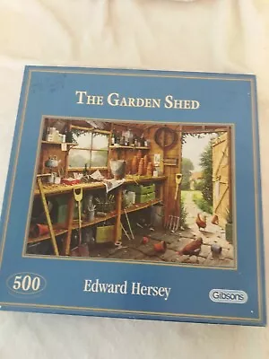 500 Piece Jigsaw Puzzle Gibsons  The Garden Shed By Edward Hersey-(Box Marked) • £10