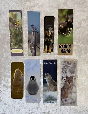 Lot Of 8 Animal Bookmarks Wildlife Vintage Coyote Bear Bird Horse Dog Penguin X1 • $14.94