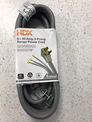 HDX 6 Ft. 50 Amp 3-Prong Range Power Cord HD#626-634 New! • $20