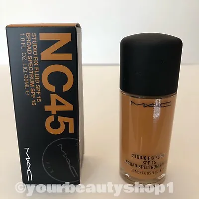 New Mac Foundation Studio Fix Fluid Foundation  SPF 15 NC45 100% Authentic • $45.99