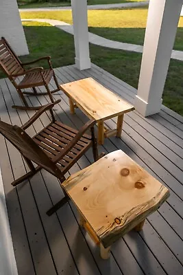 Rustic Pine And Cedar Log Coffee And End Table Set Cabin Furniture Live Edge  • $600