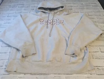 VINTAGE Temple   Champion Sweatshirt Reverse Weave Gray Hoodie 90s 3XL 3TG • $116.99