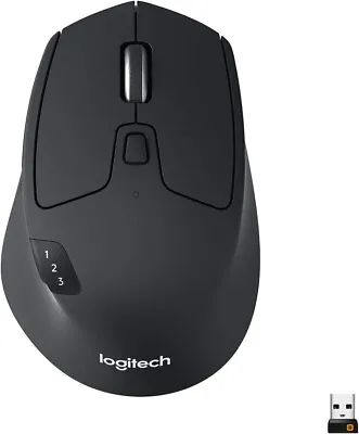 New Logitech M720 TRIATHLON Wireless Mouse Multi Device Bluetooth -Black • £38.98