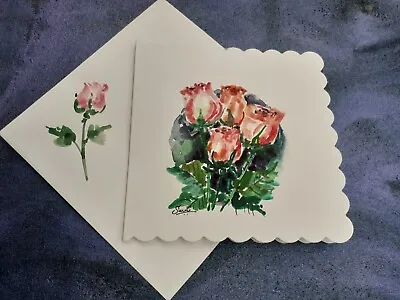 Original Hand Painted Greeting Cards Birthday Mothers Day Valentine Day • £7.97