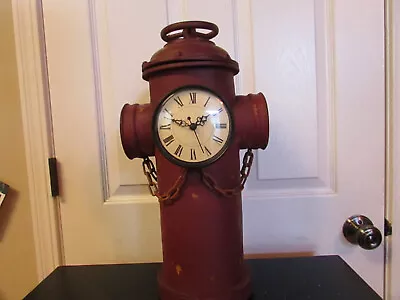 Vintage Style Metal Fire Hydrant Statue  With 2 Clocks Large  18' X 9 1/2  • $35