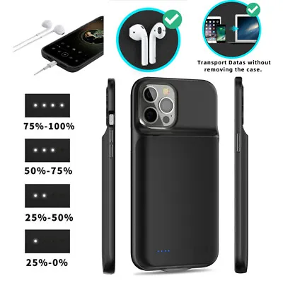 For IPhone 14 13 12 11 External Battery Charger Case Power Bank Charging Cover • $20.89