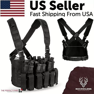 Tactical Chest Rig Vest Kangaroo Magazine Pouch Military Recon Harness Airsoft • $29.95