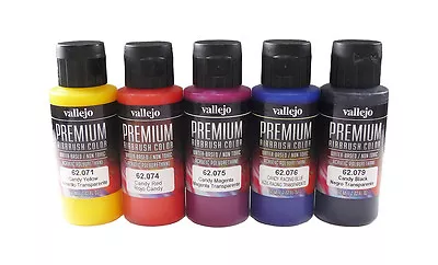 AIRBRUSH PAINTS - VALLEJO PREMIUM RC COLORS - CANDY SET (5 X 60ML BOTTLES) • £29.50