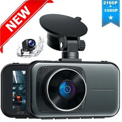 TOGUARD 4K Sony Dash Cam UHD 2160P+1080P Front And Rear Dual Lens Car DVR Camera • £57.99