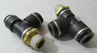 2-pack Smc Kv2y11-35s Pneumatic Dot Male Run Tee 1/4  Npt 3/8  For Freightliner • $11.50