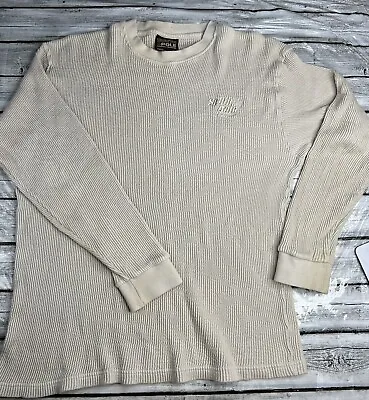 Mens XL South Pole Pullover Sweater Waffle Thermal Tan Long Sleeve Casual Knit • $11.20