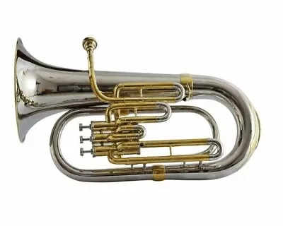 Euphonium Nickel And Brass Color Bb Pitch With Hard Case Bag And Mouthpiece • $413.99