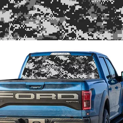 $39.99 • Buy URBAN DIGITAL CAMO BLACK  Rear Window Graphic Decal PERFORATED VINYL TINT