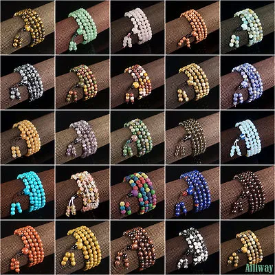 Energy Gemstone Stretchy Beaded Bracelet Necklace 6mm 108 Prayer Healing Beads • $7.99