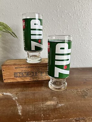 Pair Of Vintage 7-UP Drinking Glass Excellent Condition Wet & Wild • $9.99