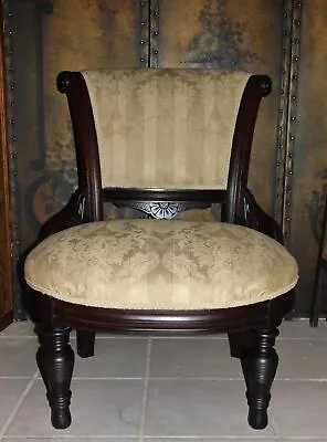 Antique Victorian 19th Century Black Walnut Parlor Chair Slipper Chair • $625.50