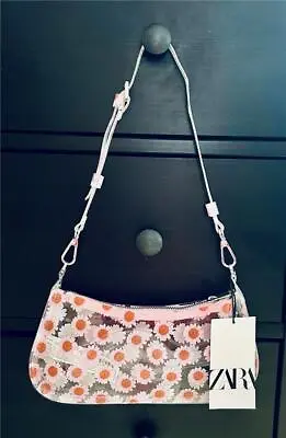 ZARA Clear PINK Orange FLORAL Mini SHOULDER Bag NWT • $29.99