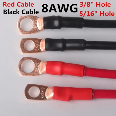 $9.99 • Buy 8AWG Copper Lug 3/8 ,5/16  Battery Cable Power Wire Car, Marine, Inverter, RV
