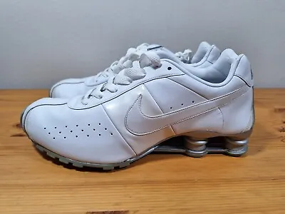 Nike Shox Classic II Leather White Metallic Silver Shoes Men Sz 11.5 343900-111 • $120