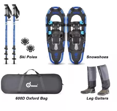 Odoland 4-in-1 Snowshoes Snow Shoes For Men And Women 25  BLUE • $35.99