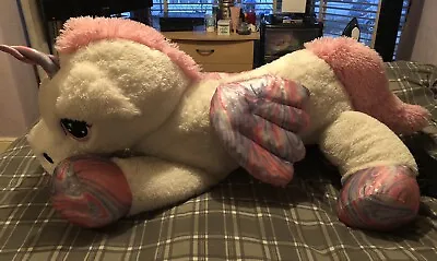 42  Giant Unicorn Teddy Soft Toy Large Jumbo Stuffed Plush Toy White Pony • £20