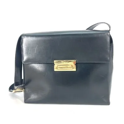 Salvatore Ferragamo Shoulder Bag Leather Black/Gold • $305.80