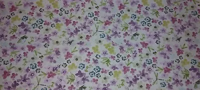 Clarkes  Hidcote Fabric 150cm X 144cm Cotton Lilac Flowers Butterflies Bee #tx1 • £14.50