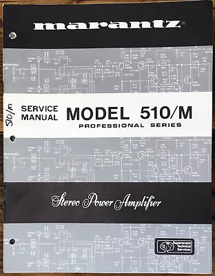 Marantz Model 510 510/M Amplifier  Service Manual *Original* • $94.97