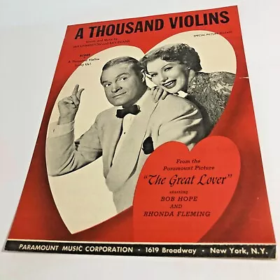 Sheet162 Sheet Music A Thousand Violins BoB Hope Rhonda Fleming ACCEPTABLE   • $4.30