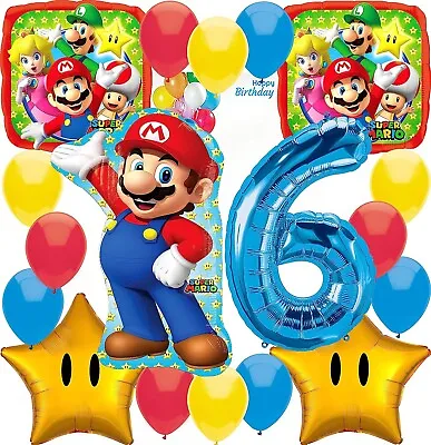 Anagram Super Mario Bros Birthday Party Foil Balloon Bouquet Set 6th Birthday • $20.99