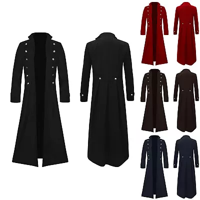 Men Steampunk Tailcoat Jacket Gothic Victorian Coat Medieval Halloween Dress Up • $65.99