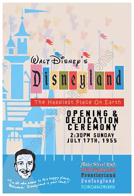 Disneyland 1955 Grand Opening Ceremony – Vintage Poster • $19.95