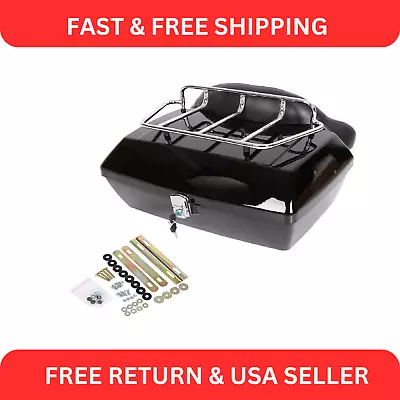 Black Motorcycle Trunk Tour Pack Luggage For Harley Honda Yamaha Suzuki Cruiser • $129.05