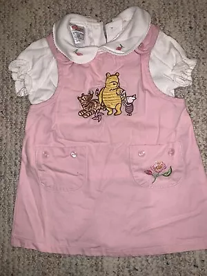 Vintage 80s Disney Winnie The Pooh Toddler Girls Dress Peter Pan Collar Size 2T • $74.99