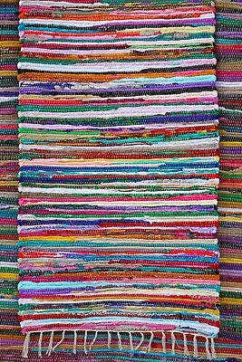 Rug Rag Rugs Multi Colour Mat Recycled Cotton Hand Woven Chindi Mats • £4.99