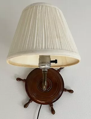 Nautical Ships Wheel Helm Wall Lamp Mid Century MCM Vintage Sconce Light Works • $56.50