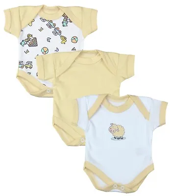 BabyPrem Premature Early Baby Clothes Bodysuits 3 Pc Lemon Toys 1.5lb - 3 Months • £10.99