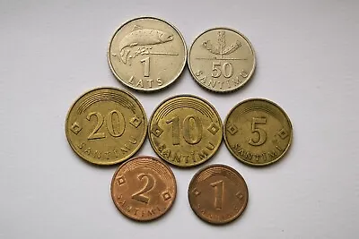 Latvia Coins 7pcs 1992-2009 1 Lats 125102050 Santims Circulated • $15